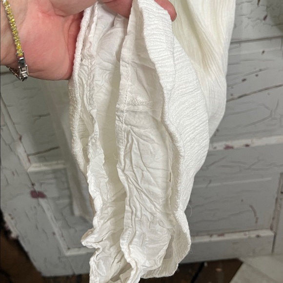 Lulu's White Wide Leg Crepe Rayon Blend Fully Lined Elastic Tie Waist Pants Sm - Picture 5 of 5